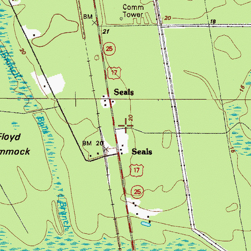 Topographic Map of Seals, GA
