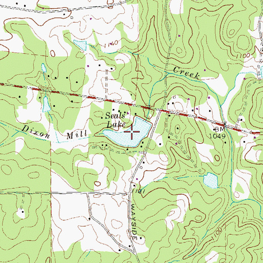 Topographic Map of Seals Lake, GA