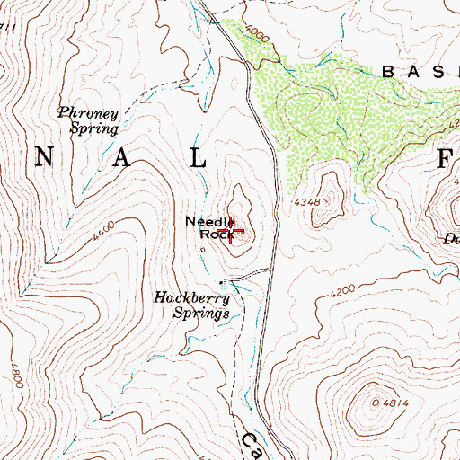 Topographic Map of Needle Rock, AZ