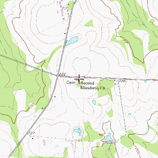 Topographic Map of Second Elizabeth Church, GA