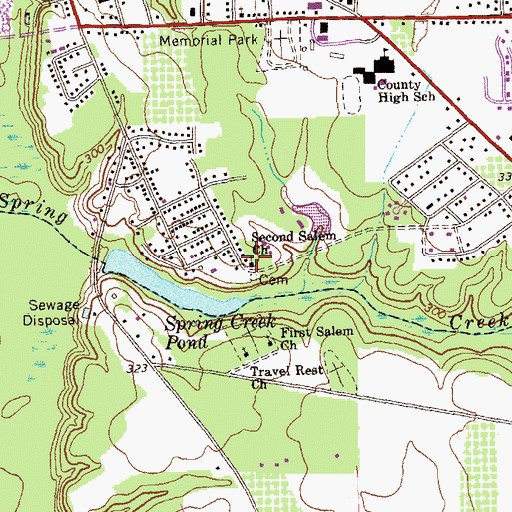 Topographic Map of Second Salem Church, GA