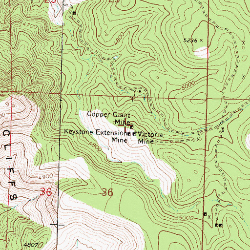 Topographic Map of Copper Giant Mine, AZ
