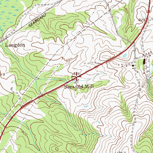 Topographic Map of Sees Old Mill, GA