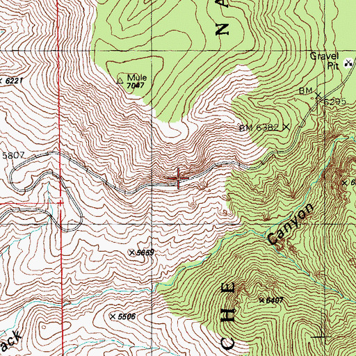 Topographic Map of Needles Eye, AZ