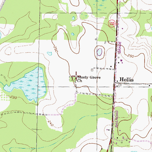 Topographic Map of Shady Grove Church, GA