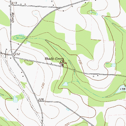 Topographic Map of Shady Grove Church, GA