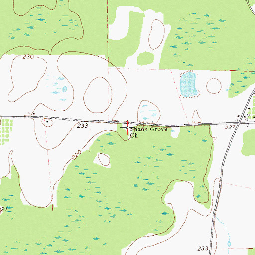 Topographic Map of Shady Grove Church, GA