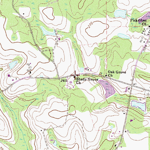 Topographic Map of Shady Grove Church, GA