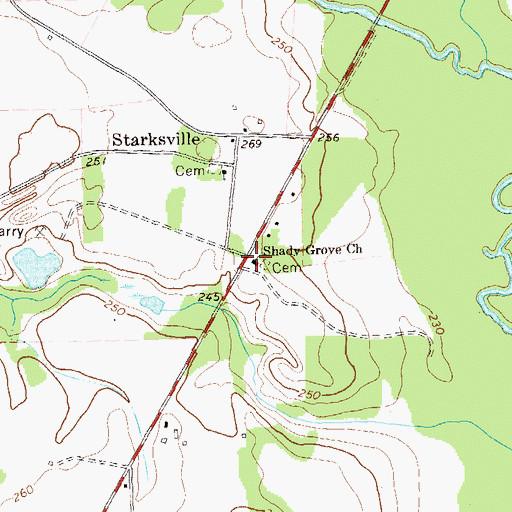 Topographic Map of Shady Grove Church, GA