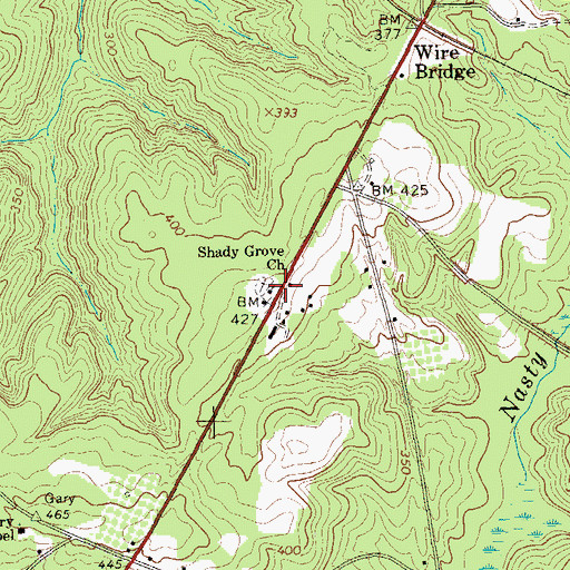 Topographic Map of Shady Grove Church, GA