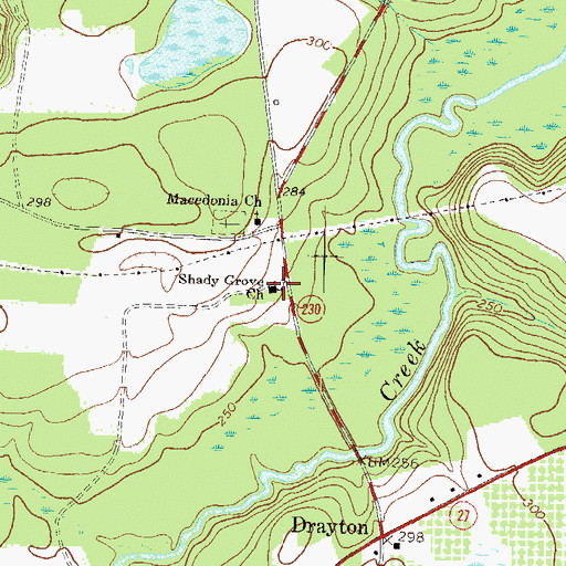 Topographic Map of Shady Grove Church, GA