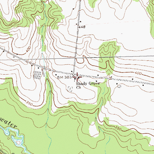 Topographic Map of Shady Grove Church, GA