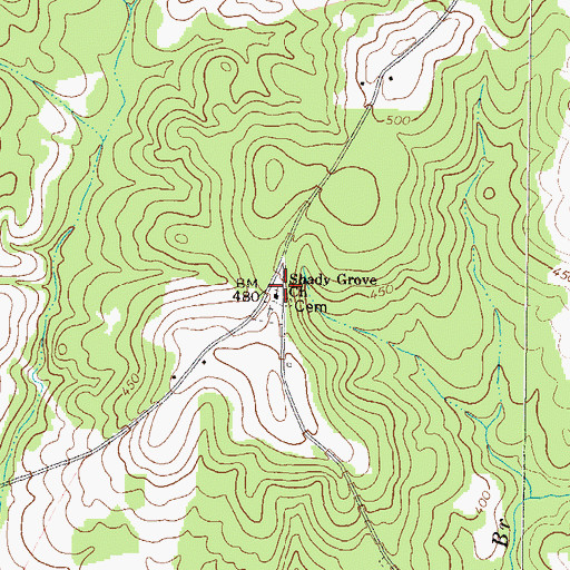 Topographic Map of Shady Grove Church, GA