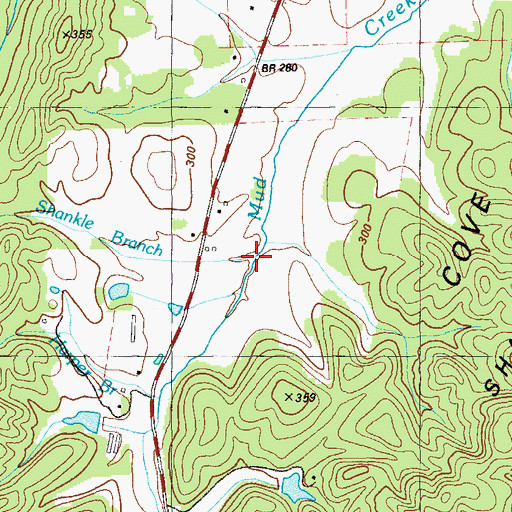 Topographic Map of Shankle Branch, GA