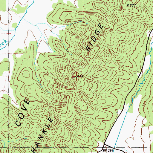 Topographic Map of Shankle Ridge, GA
