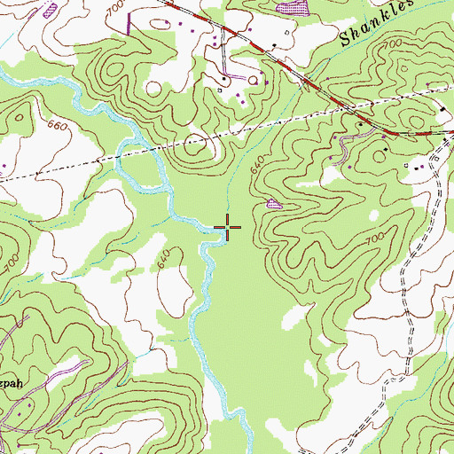 Topographic Map of Shankles Creek, GA