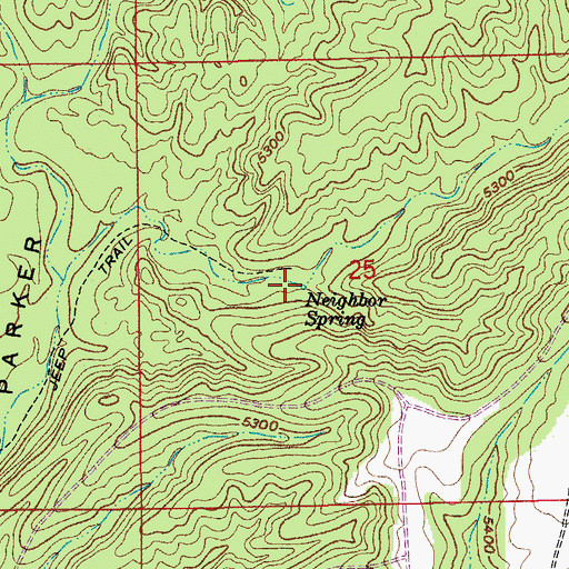Topographic Map of Neighbor Spring, AZ