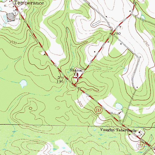 Topographic Map of Sharon Church, GA