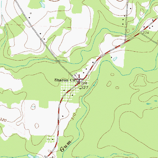 Topographic Map of Sharon Church, GA