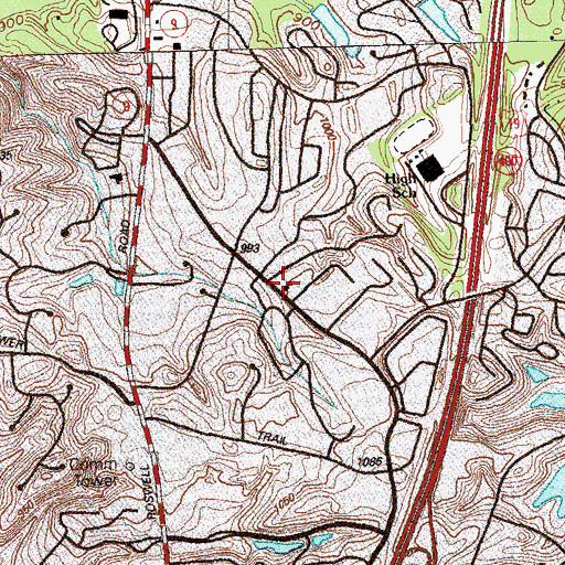 Topographic Map of Sharon Church, GA