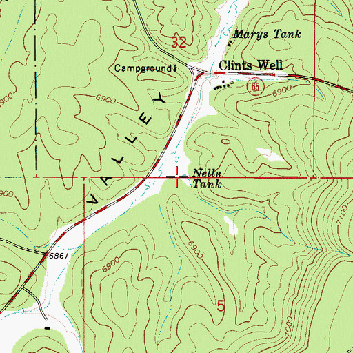 Topographic Map of Nells Tank, AZ