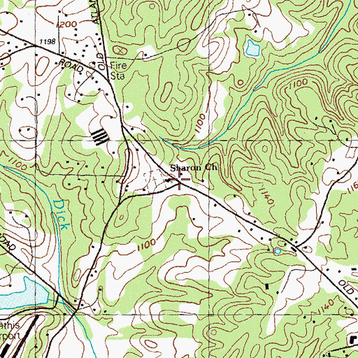 Topographic Map of Sharon Church, GA