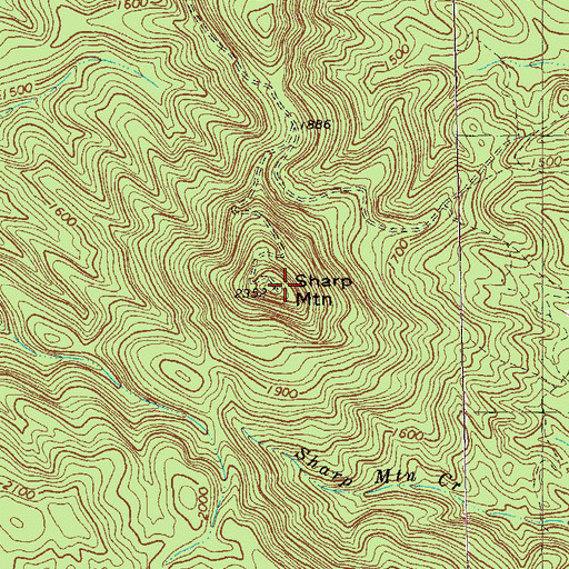 Topographic Map of Sharp Mountain, GA