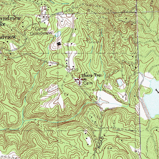 Topographic Map of Sharp Top Church, GA