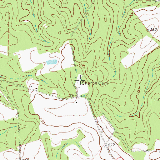 Topographic Map of Sharpe Cemetery, GA