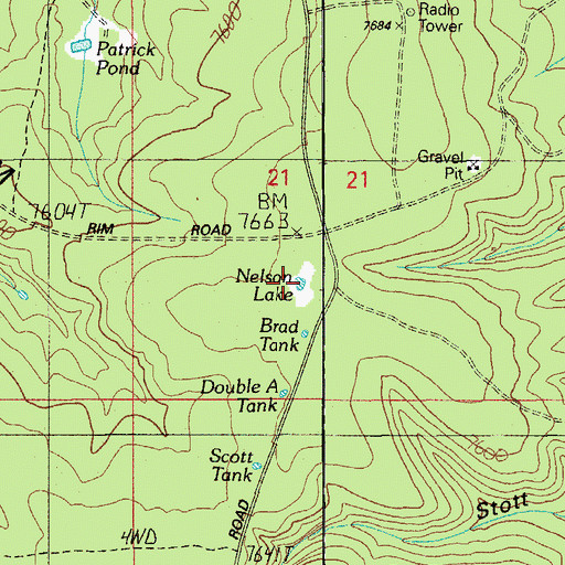 Topographic Map of Nelson Lake, AZ