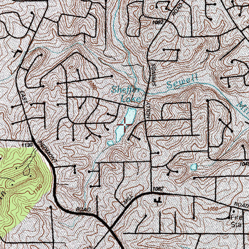 Topographic Map of Sheffer Lake, GA
