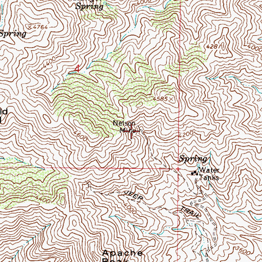 Topographic Map of Nelson Mine, AZ