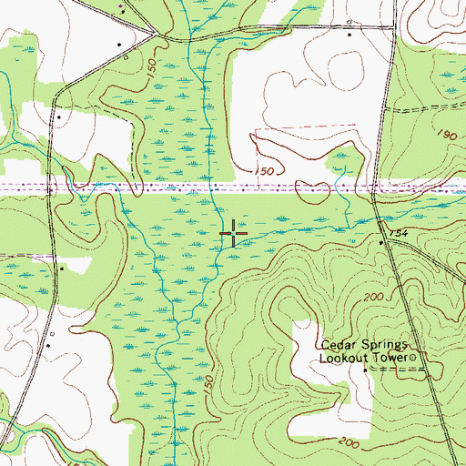 Topographic Map of Sheffield Mill Creek, GA