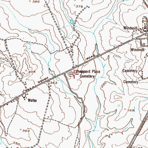 Topographic Map of Sheppard Place Cemetery, GA