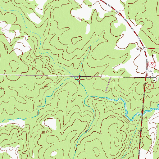 Topographic Map of Sherrills Creek, GA