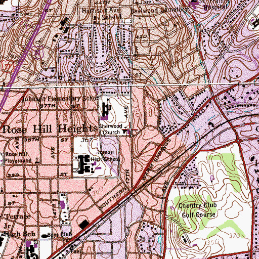 Topographic Map of Sherwood Church, GA