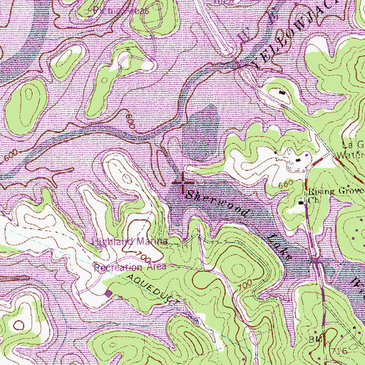 Topographic Map of Sherwood Lake (historical), GA
