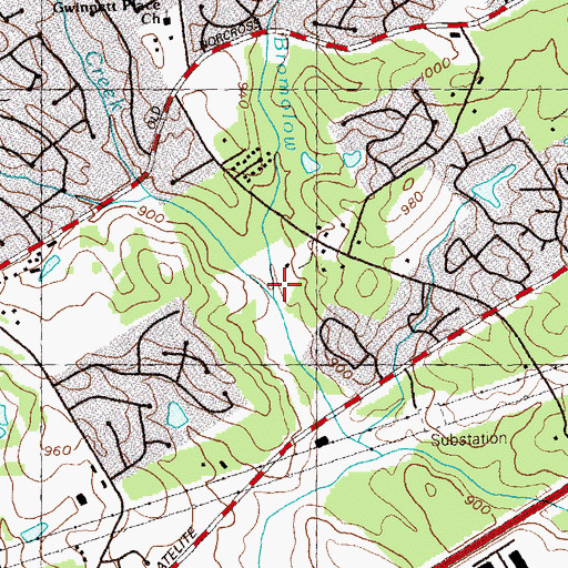 Topographic Map of Shetley Creek, GA