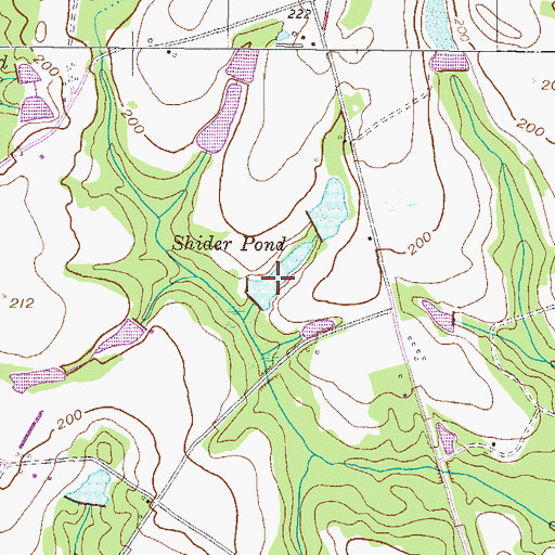Topographic Map of Shider Pond, GA