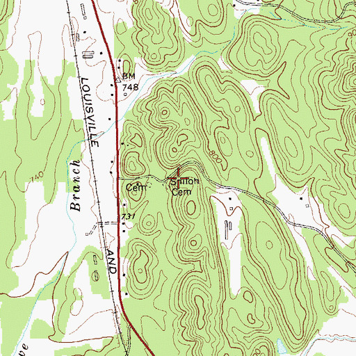 Topographic Map of Shiloh Cemetery, GA