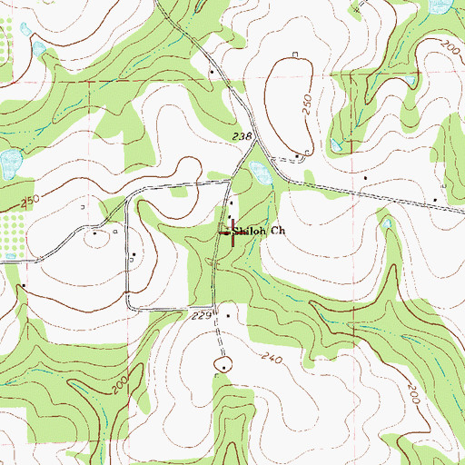 Topographic Map of Shiloh Church, GA