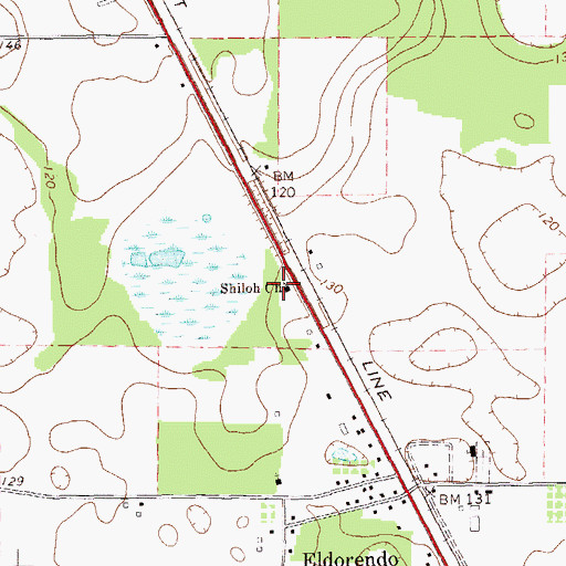 Topographic Map of Shiloh Church, GA