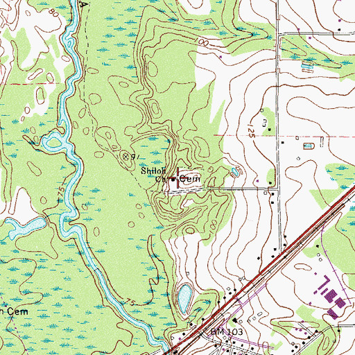 Topographic Map of Shiloh Church, GA