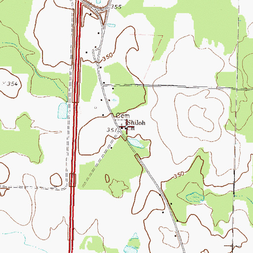 Topographic Map of Shiloh Church, GA