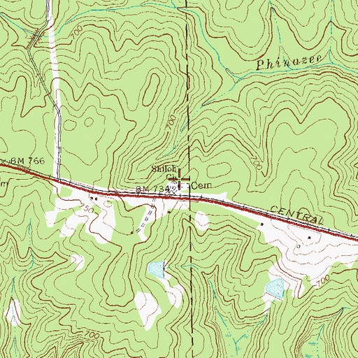 Topographic Map of Shiloh Church, GA