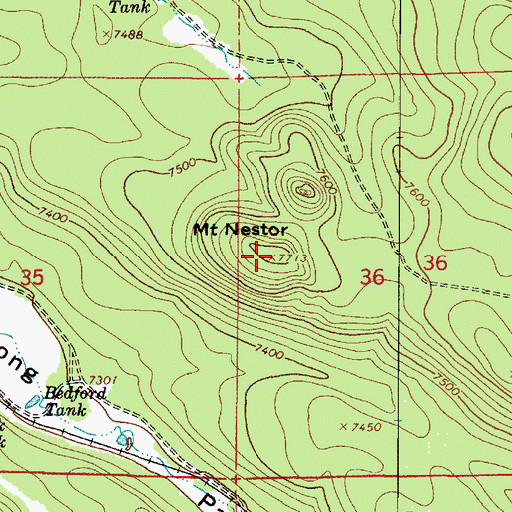 Topographic Map of Mount Nestor, AZ