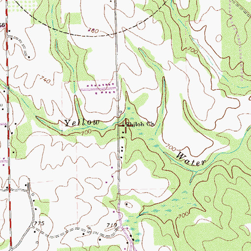Topographic Map of Shiloh Church, GA