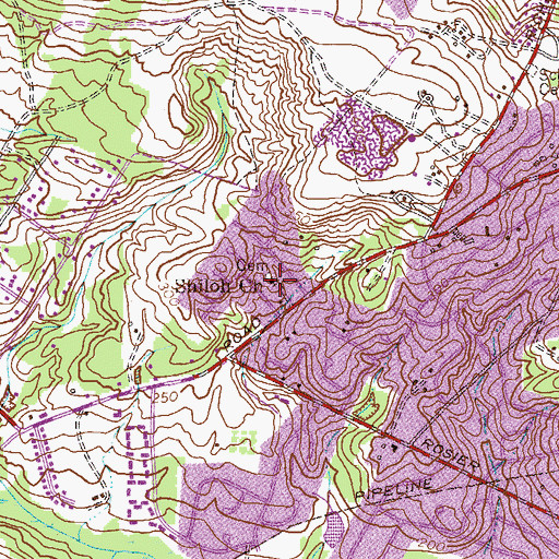 Topographic Map of Shiloh Church, GA