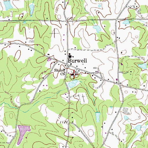 Topographic Map of Shiloh Church, GA