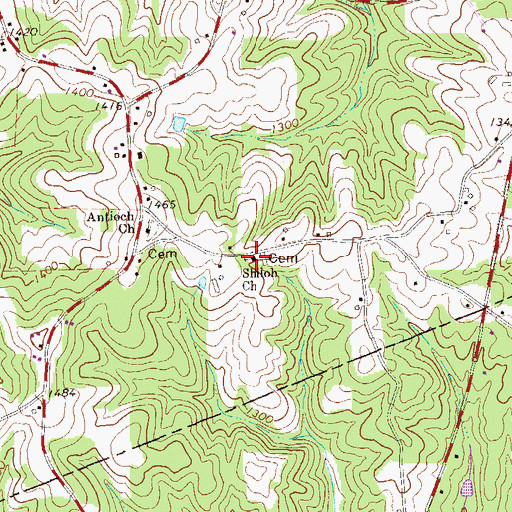 Topographic Map of Shiloh Church, GA